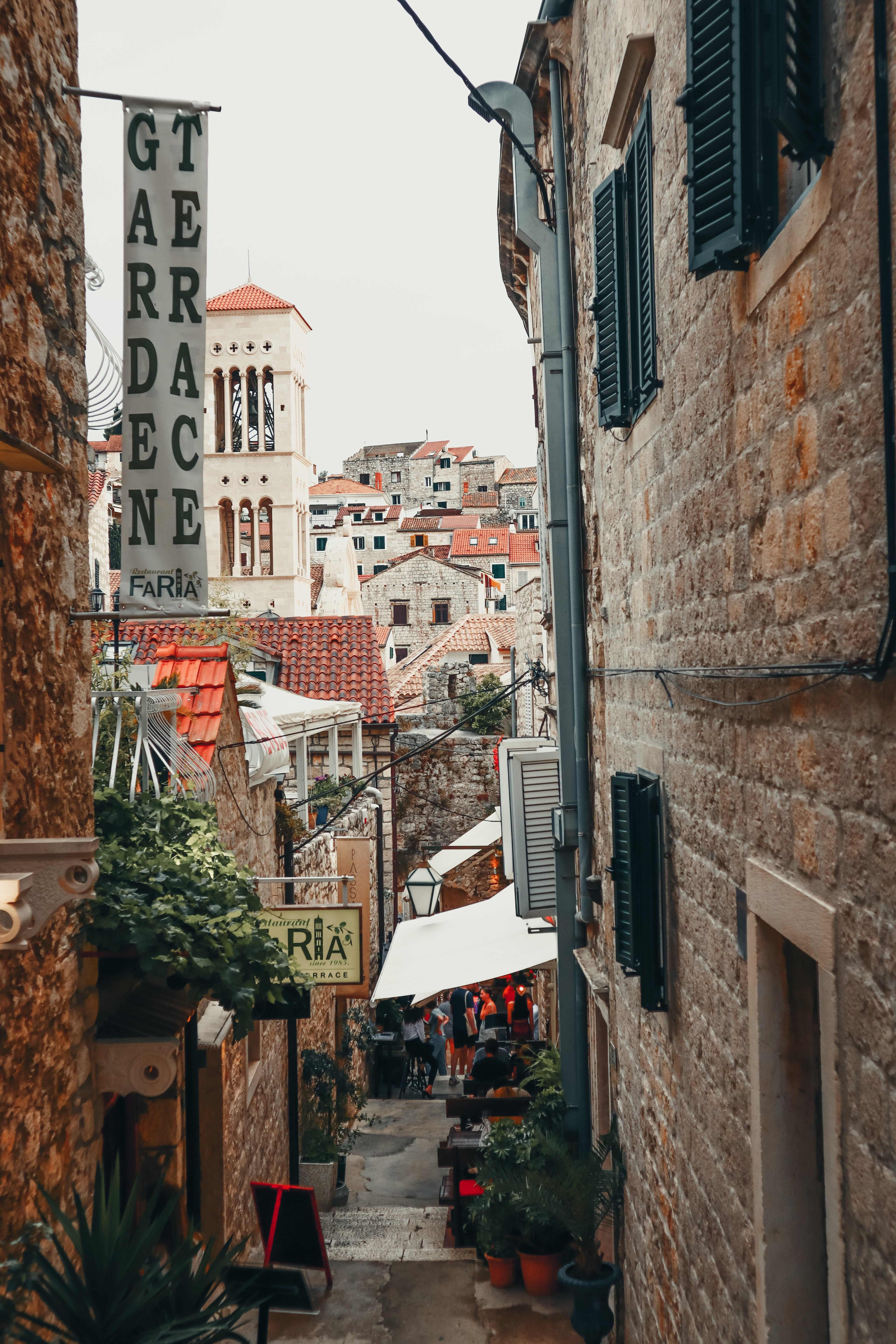 The gorgeous (yet nonetheless tiring) cobbled street stairs of Hvar town